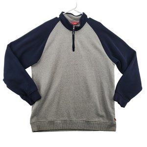 IZOD Sweater Men's Long Sleeve 1/4 Zip Fleece Pullover High Neck Gray XL